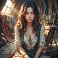 Молодая девушка в винтажном наряде