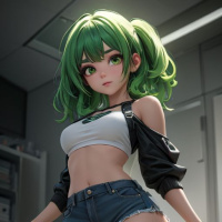 Green hair images