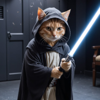 Фотки с котом. Кошка в костюме Star Wars.