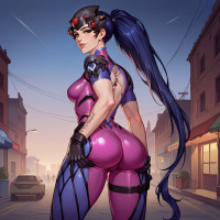 Картинка на аву игры. Подпись Widowmaker в Overwatch.