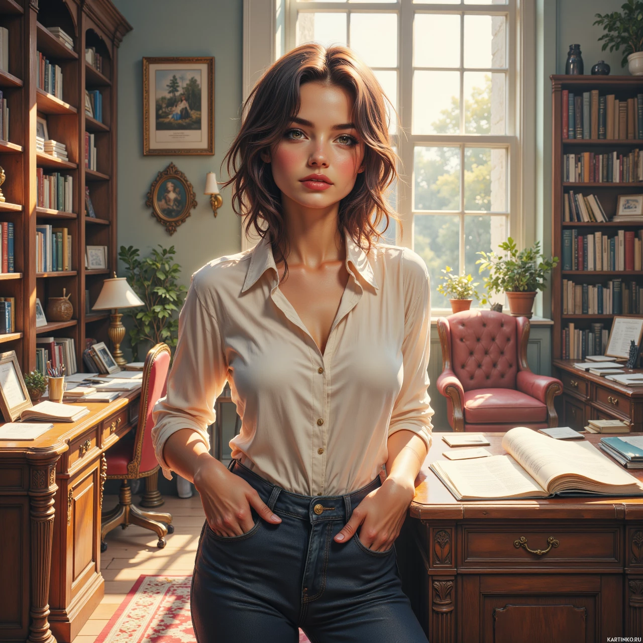 Книги и чтение в уютной комнате