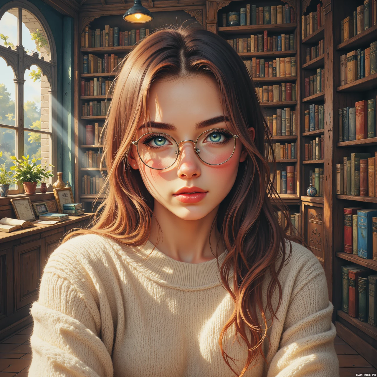Фэнтезийный персонаж девушки, смотрящая в глаза