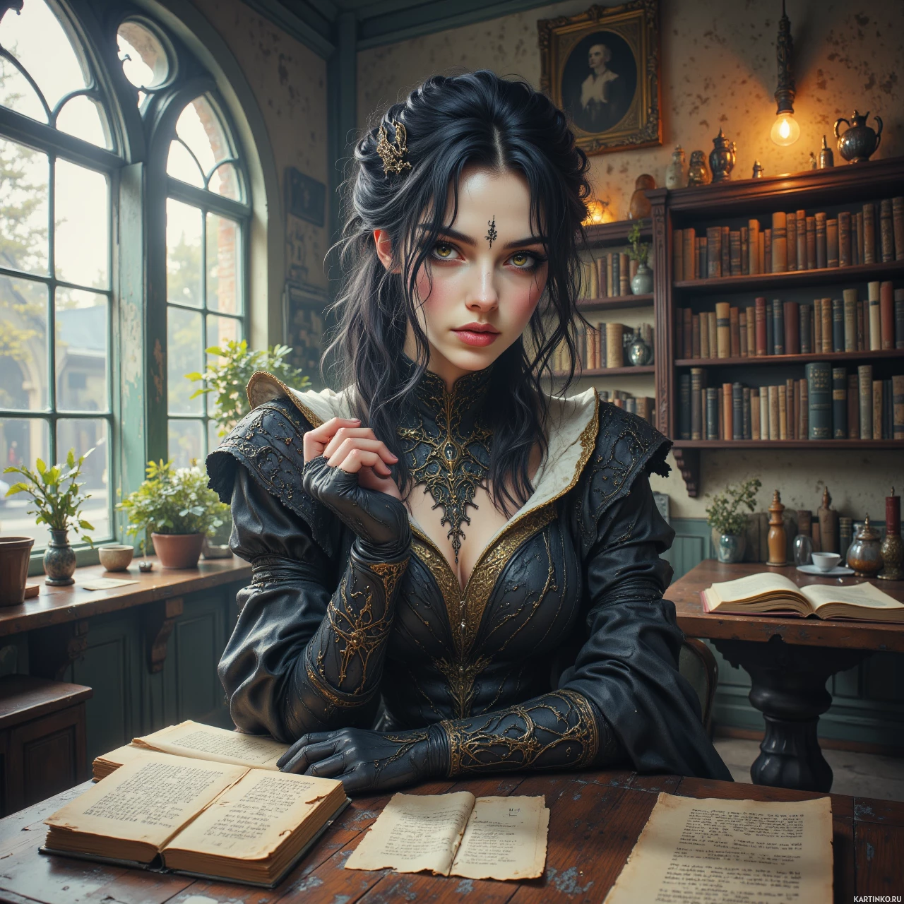 Девочка, увлечённая чтением книг