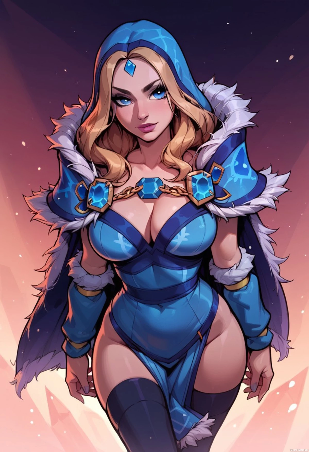 Переосмыслить Crystal Maiden в стиле комиксов