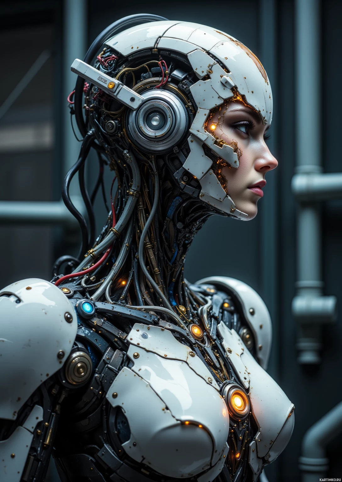 Робот в научно-фантастическом техническом окружении