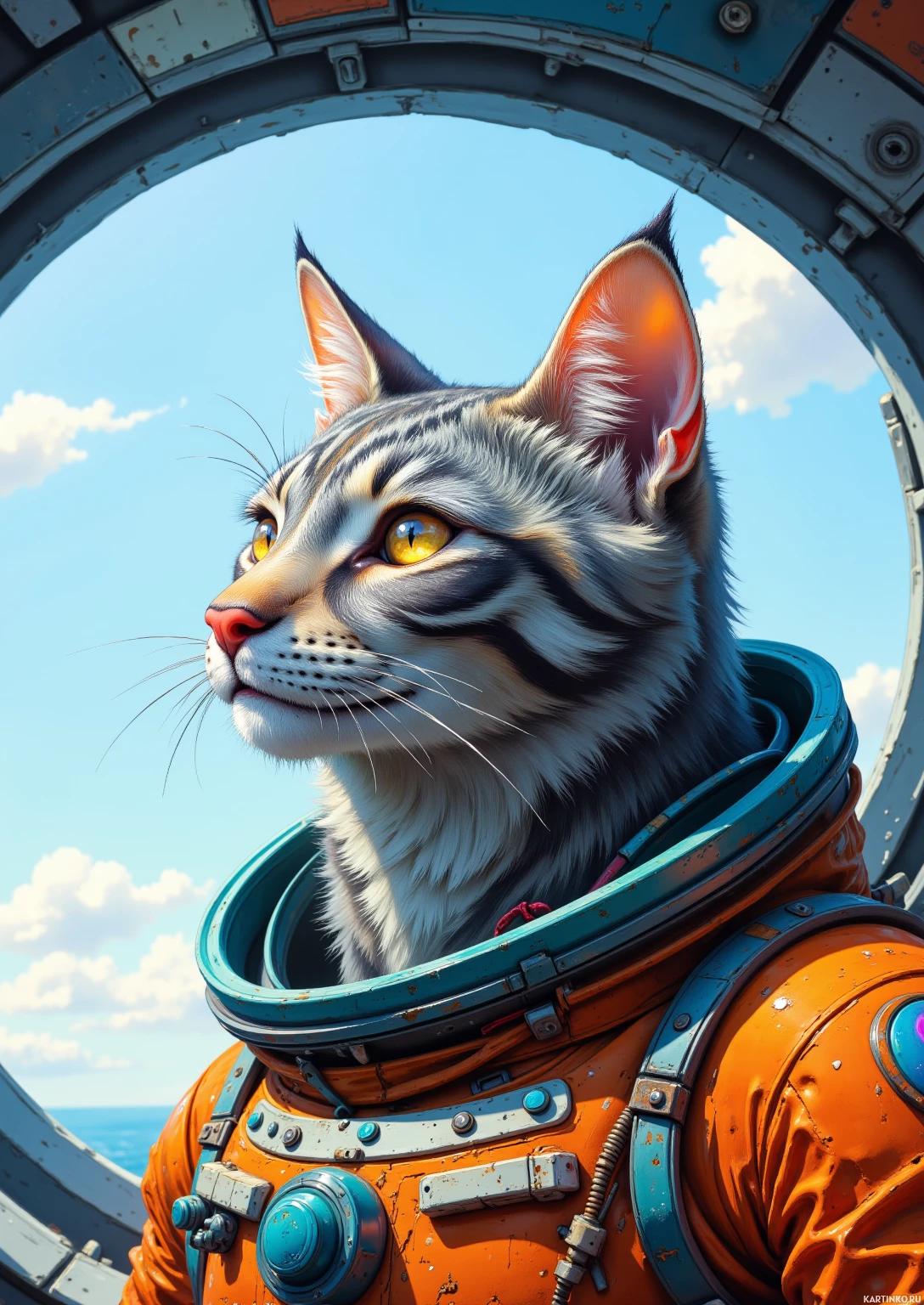 Космический кот с завораживающим взглядом